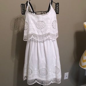 Charlotte Russe Battenburg lace white dress